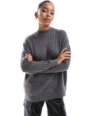 SELECTED Crew Neck Merino Wool Blend Sweater - Grey