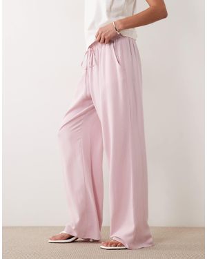 ASOS Linen Blend Pull On Trouser - Pink