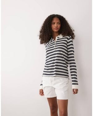 GANT Striped Rugby Polo - White