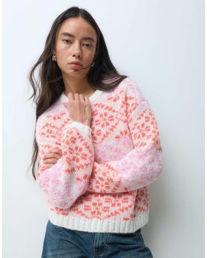 ONLY Argyle Gebreide Trui - Roze