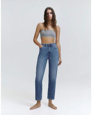 Pull&Bear High Waist Mom Jeans - Blue