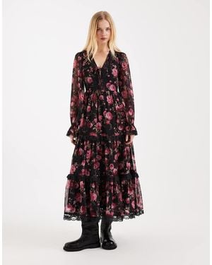 Miss Selfridge Corset Detail Maxi Dress - Red