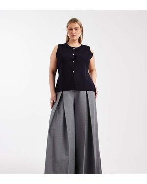 ONLY Compact Gebreid Gilet Met Split - Zwart