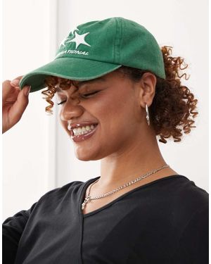 Collusion Sporty Star Embroidery Cap - Green