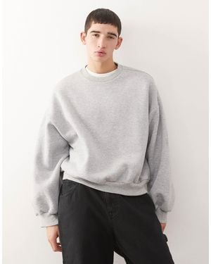 Collusion – kastiges cropped-fit-sweatshirt - Grau