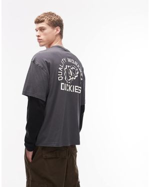 Dickies Payson Double Layer Long Sleeve T-shirt - Grey