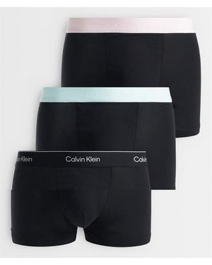 Calvin Klein Icon Cotton Stretch 3 Pack Relaxed Trunks - Black