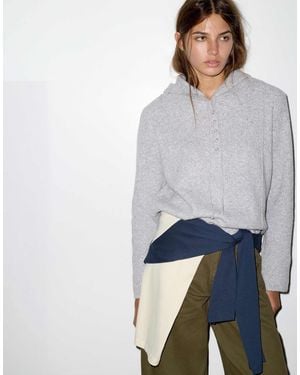 Pull&Bear Kapuzenpullover mit knöpfen - Grau
