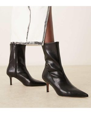 ASOS Botines Negros De Tacón Bajo Rosalind De Wide Fit