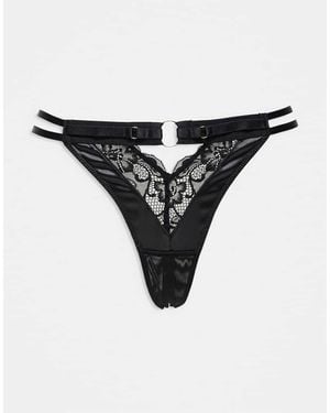 Ann Summers Undisputed Crotchless Thong - Black