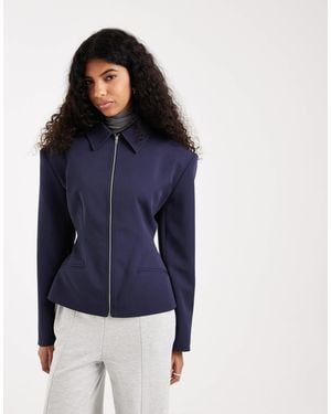 ASOS Veste cintrée à fermeture éclair - Bleu