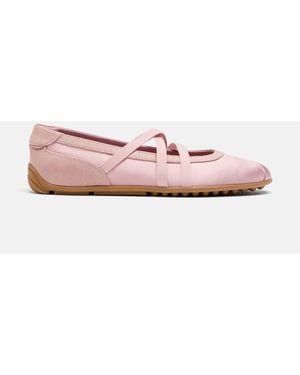 Stradivarius Escarpins sneakers en satin à brides croisées s - Rose