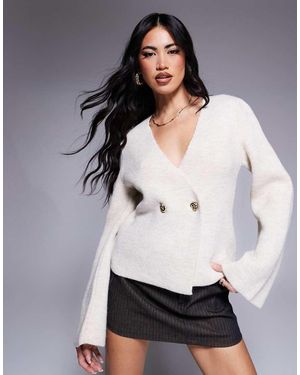 River Island Cardigan Asimmetrico Con Bottoni - Blu