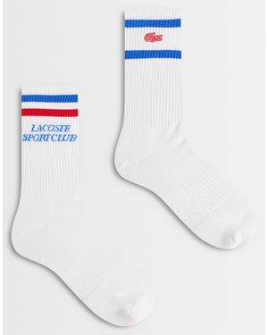 Lacoste 2 Pack Graphic Sports Socks - Blue