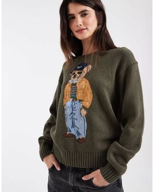 Polo Ralph Lauren Strickpullover mit bär - Schwarz