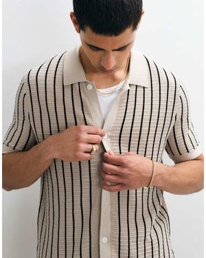Gap Boxy Button Through Polo Shirt - Brown