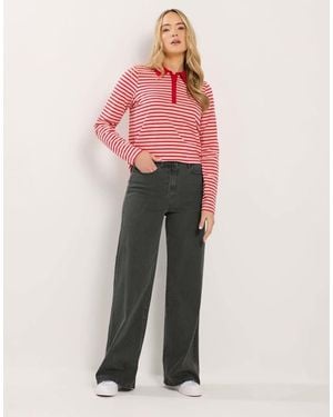 Long Tall Sally Washed Wide Leg Jeans - Pink