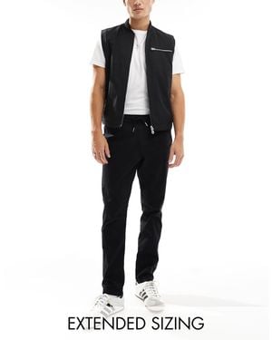 ASOS Tapered Pull On Trouser With Elasticated Waist - Black