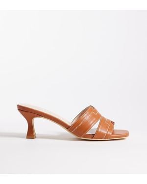 Raid Wide Fit Clydie Kitten Heel Mule Sandals - Brown
