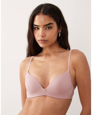ASOS – gerippter, wattierter bh ohne bügel - Pink