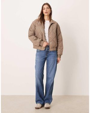 Threadbare Diamond Quilted Jacket - Blue