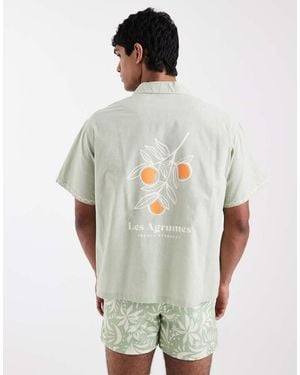 Aray Embroidered Revere Beach Shirt - White