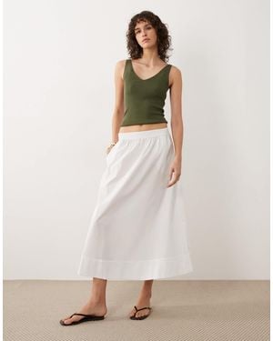Jdy Poplin Midaxi Skirt - White