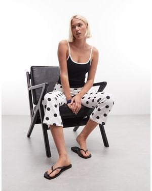 Collusion Flared Fold-over Capri - White