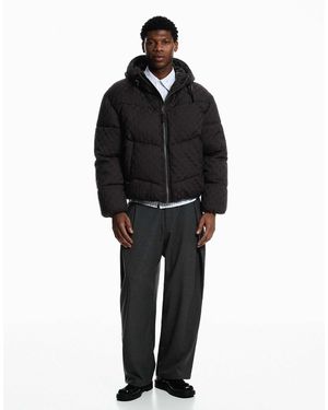 Bershka Doudoune à détail monogramme - Noir