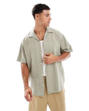 Jack & Jones Chemise brodée en lin mélangé - Vert