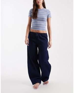 ASOS Pull On Barrel Leg Jeans - Blue