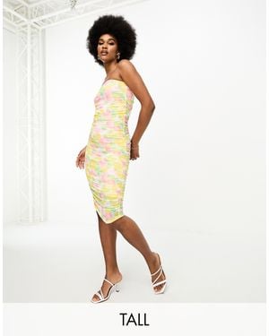 ONLY Ruched Detail Strapless Bodycon Dress - White