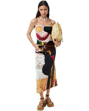 Desigual Gebreide Jurk Met Bandjes - Metallic