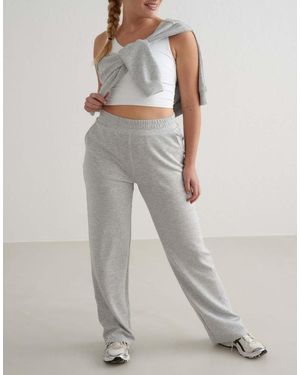 Aim'n Pantalones Jaspeado Cómodos De Pernera Ancha De Modal De - Gris