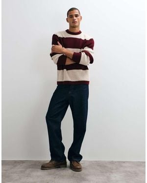 ASOS Oversized Knitted Crew Neck Jumper - Red