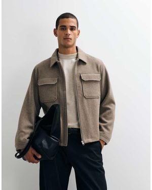 Jack & Jones Wool Blend Jacket - Natural