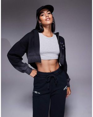 Good For Nothing Spray Effect Relaxed Zip Through Hoodie - Blue