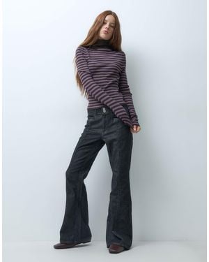 Vero Moda Hazel High Rise Seam Detail Flared Jeans - Blue