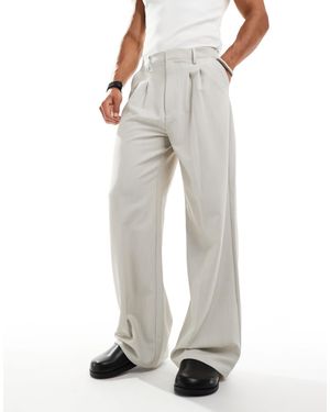 Collusion Relaxed Wide Leg Tailored Pants - Grey