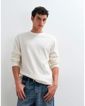 ASOS Locker geschnittenes langärmliges t-shirt - Weiß