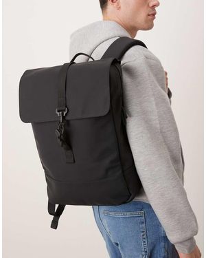 Mango Mochila Negra Lisa Con Diseño Compacto De - Negro