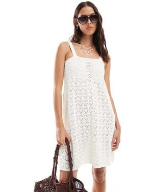 Miss Selfridge Knitted Baby Doll Mini Dress - White
