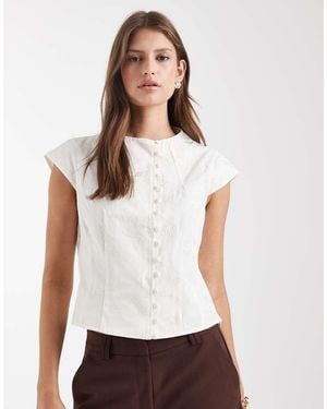 laagam Melani Asymmetric Blouse - White