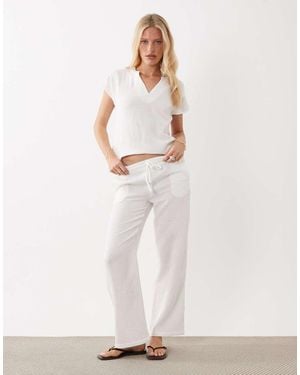Jdy Wide Leg Cheesecloth Trousers Co-ord - Natural