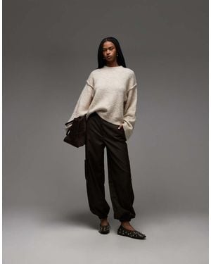 ASOS Knitted Jumper With Exposed Seams With Wool - Grey