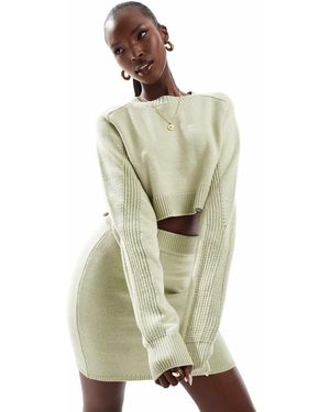 Aria Cove Knit Rib Jumper Co-ord - Green