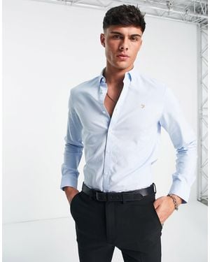 Farah Brewer Slim Fit Long Sleeve Shirt - White