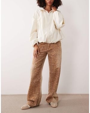 Lioness Uptown wide-leg-jeans mit fawn-print - Natur