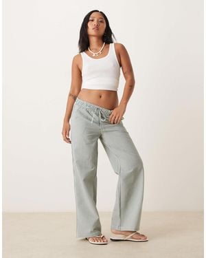 JDY Petite Seersucker Trousers - White