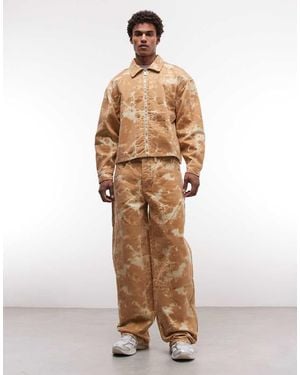 Liquor N Poker Velour Texture baggy Jeans - Natural